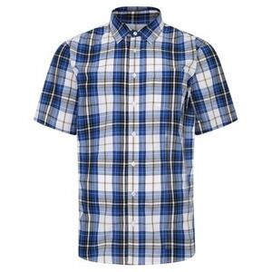 Bigdude Men's Royal Blue White Cutaway Collar Checked Shirt Size 4XL NWT
